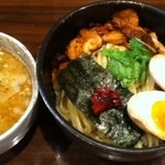 蓮嘉 - 極み鶏の塩つけ麺（自家製・梅干）（夏季限定）＋地鶏半熟卵