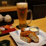 Dejima Asa - 地魚のすりみ揚げ＆ビール