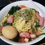 塩そば専門店 桑ばら - トマトとバジルの冷やし和えそば