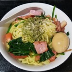 塩そば専門店 桑ばら - トマトとバジルの冷やし和えそば