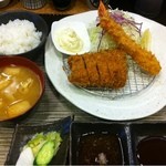 とんかつ 真 - 上ヒレとんかつ海老フライ定食¥1350