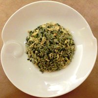 天厨菜館 銀座店 - ホウレン草チャーハンセット 1200円 の有機ホウレン草とカロチン玉子のふわふわチャーハン