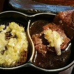 焼肉 天 がむしゃら - ネギ塩を包むと美味です