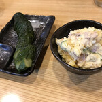 Yoshikou - きゅうりの浅漬け&ポテトサラダ