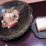 神保町 傳 - ピュアホワイト白味噌焼き　無花果　鴨　胡麻豆腐　トースト