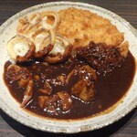 CoCo壱番屋 - 牛カレー手仕込とんかつ+イカフライ