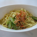 リストランテ　ベラ・モンテ - えびとアスパラのパスタ