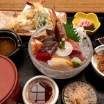 天ぷら 串割烹 なかなか 室屋 - 刺身・天ぷら御膳