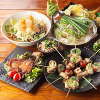 九州名物！博多野菜巻き串、博多もつ鍋