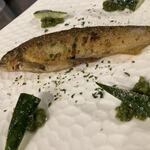 trattoria e poi - 静岡県天竜川産”鮎”のコンフィ　キュウリのヴィネグレット