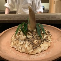 研覃 ほりべ - 京都水尾の筍と近江牛の塩釜焼き
