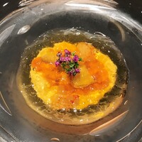 銀座 大石 - バフン雲丹のコンソメゼリー寄せ、カリフラワーのムース