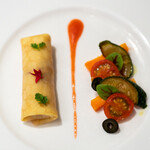 イーストサイド・カフェ - 2021.5 ジャンボンムースのクレープ、ブラッドオレンジソース