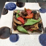 中国料理 四川  - 牛肉と神戸シャンピニオンのオイスター炒め