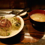 ビーフシチューとハンバーグステーキのお店 BUN吉 - サラダ　豚汁