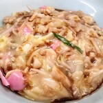 長崎ちゃんぽん 旬 - 太麺皿うどん。今回は、ソースをかけまわし食ぺました。