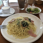 Primo piatto - ほうれん草とベーコンの塩味 (大盛)