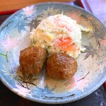 さくら本店 - (ﾗﾝﾁ)さくら定食 小鉢：ポテトサラダと鶏団子　2021.5.14