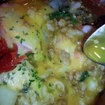 レストラン ロコモコ - 中にある半熟タマゴがトローリ♪