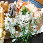 Bashouan - 海老と有機野菜の天ぷら