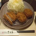 とんかつ神楽坂さくら - メンチ・ロースかつ御膳