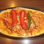 喫茶リッチ - 鉄板ナポリタン①（サラダ付き：890円）