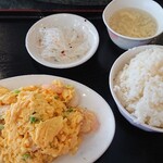 Shokujin Gyouzaou - 海老と玉子炒め定食。