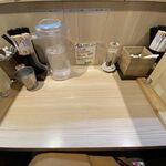 中村麺三郎商店 - カウンター席間仕切り