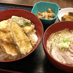 駒八 - 天丼と塩ラーメンランチ