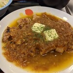 松屋 - ソースが多すぎて、トンテキが見えにゃい…