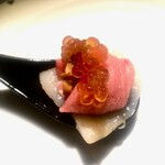 Ginza Hisagi - インドマグロ平貝いくら牡蛎燻製
