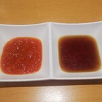 ステーキ宮 - ガーリックトマトとオニオンソース