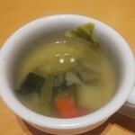 ステーキ宮 - アサリと菜の花のスープ