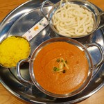 プリンス - これがカレーうどんセットだ！他にサラダとスープ、ドリンク付き