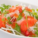 Very popular! Salmon and salmon roe salad