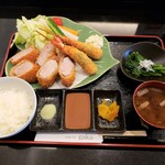 串揚げ処 gaku - 海老ひれかつ定食　1600円