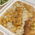 アルプスごはん - アルプスごはん弁当(\1,300)　たかきびテンペ（もたいテンペ／安曇野、鹿内さん／松本）×小池糀店さんの熟成味噌