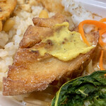アルプスごはん - アルプスごはん弁当(\1,300)　四回巻き厚切り！車麩（宮村製麩所／新潟）の唐揚げ×アマクチカリーの豆乳マヨ