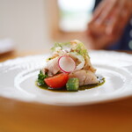Ristorante Tremolo - さまざまな魚介とお野菜のマリネ、バジル風味