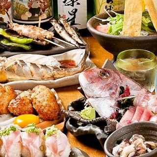 産地直送！鶏と鮮魚をふんだんに使ったコース！