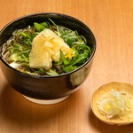 揚げ餅と京都九条葱のそば