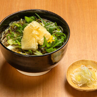 揚げ餅と京都九条葱のそば