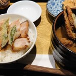 焔蔵 - ミニ豚丼と蟹汁