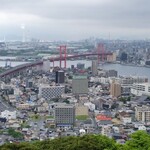 若松食堂 - 高塔山公園展望台からの眺め。若戸大橋が見えますね。