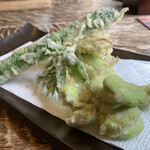 手打ち蕎麦 こはし - アスパラとそら豆天