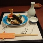 有川 - お通しからして美味しい。特に脂ののった鯖寿司はよかったです！