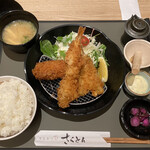 とんかつ さくとん - ミックスフライ定食　@880