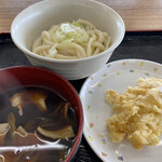 安藤製麺 - 肉汁うどん（並）350円　とり天90円