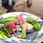 比良山荘 - 鯉、鹿のたたき、うなぎ、山菜はぜんまい、いたどり、からすのえんどう。