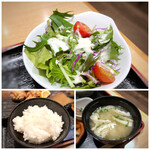 Ichi - ◆サラダ ◆ご飯は普通に美味しい。 ◆お味噌汁は少し薄め。